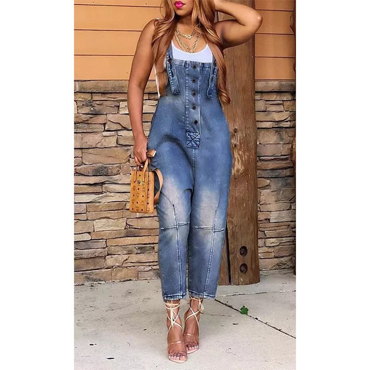 Women's Clothing Fashion Casual Siamese Suspender Jeans Women - Image 10