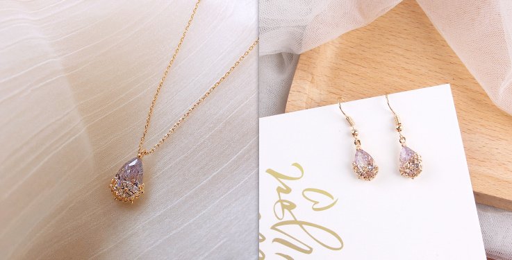 Crystal Water Drop Pendant Necklace Women's Fine Jewelry Adjustable Short Accessories Jewelry Gift - Image 6