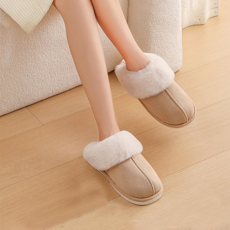 Winter Warm Plush Home Slippers Indoor Fur Slippers Women Soft Lined Cotton Shoes Comfy Non-Slip Bedroom Fuzzy House Shoes Women Couple - Image 5