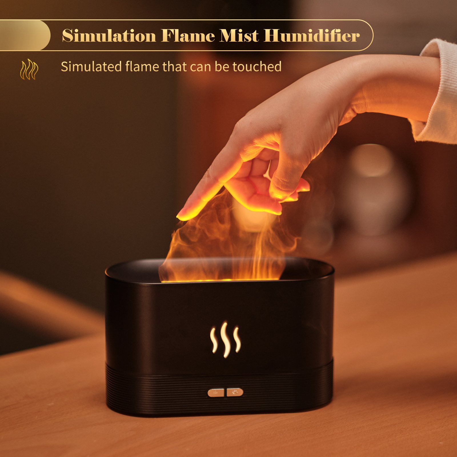 Aroma Diffuser With Flame Light Mist Humidifier Aromatherapy Diffuser With Waterless Auto-Off Protection For Spa Home Yoga Office - Image 2