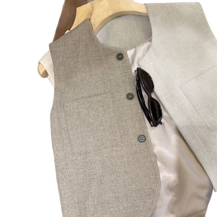 Loose Round Neck Sleeveless Suit Vest For Women - Image 5