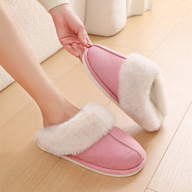 Winter Warm Plush Home Slippers Indoor Fur Slippers Women Soft Lined Cotton Shoes Comfy Non-Slip Bedroom Fuzzy House Shoes Women Couple - Image 6