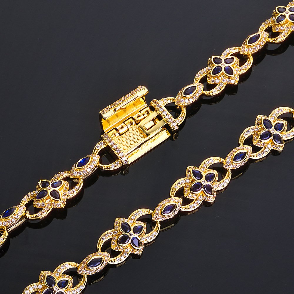 Hip-hop Full-diamond Bracelet Trendy Jewelry With Colorful Gemstones - Image 4
