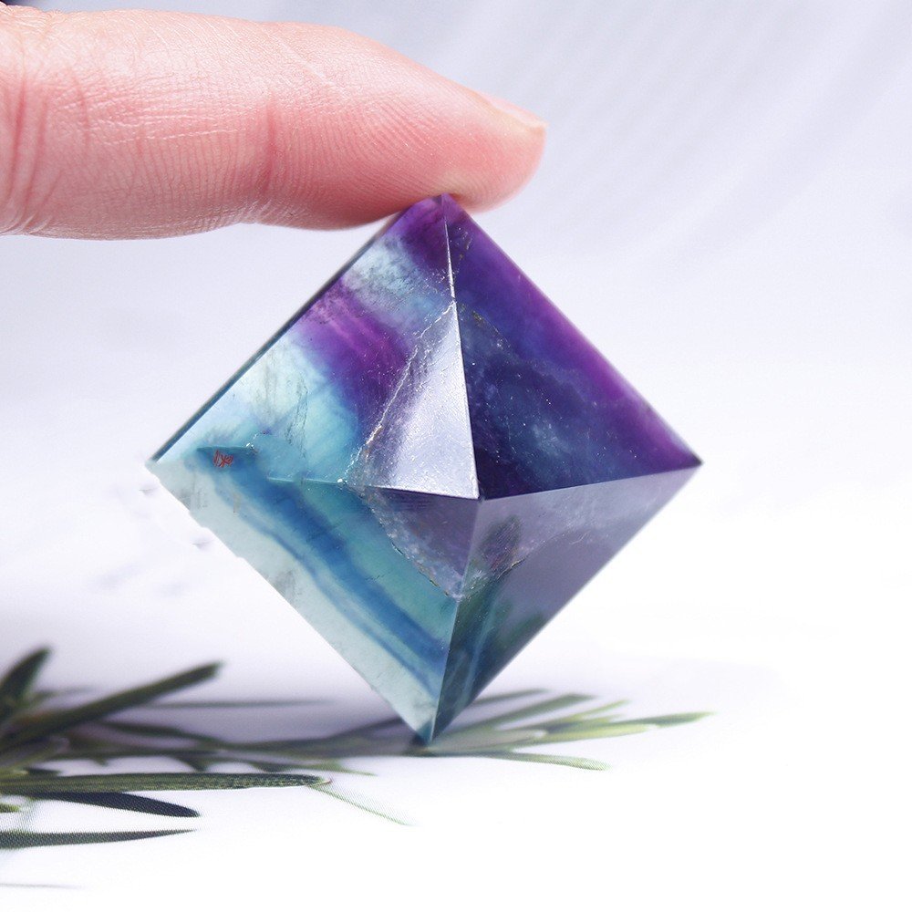 Natural Crystal Pyramid Ornaments Original Stone Polishing 3cm Colorful Gem Process - Image 3
