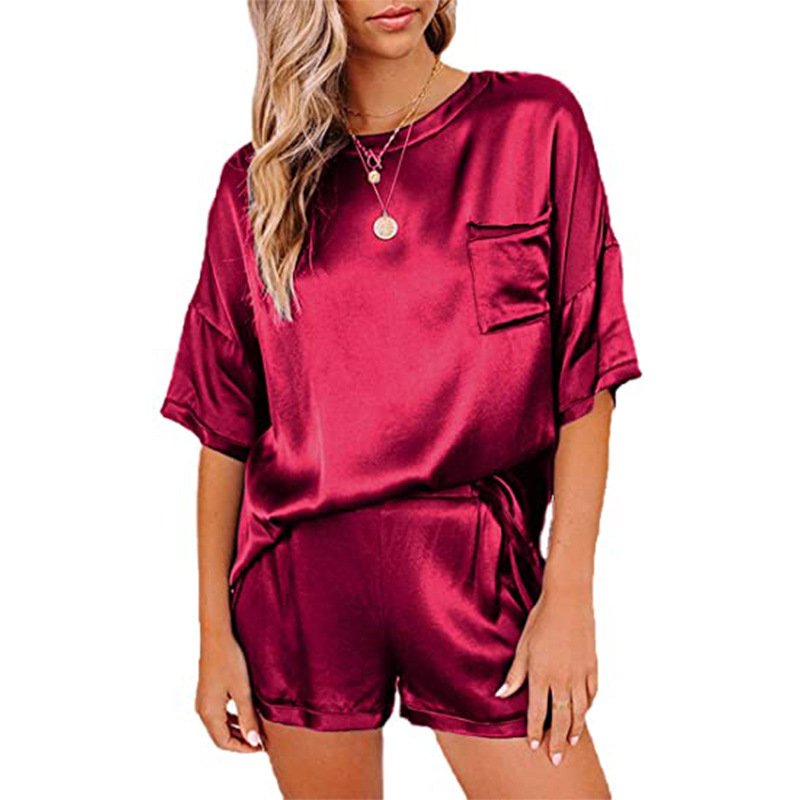 Pajama Set Short Sleeve Sleepwear Women Home Clothing - Image 8