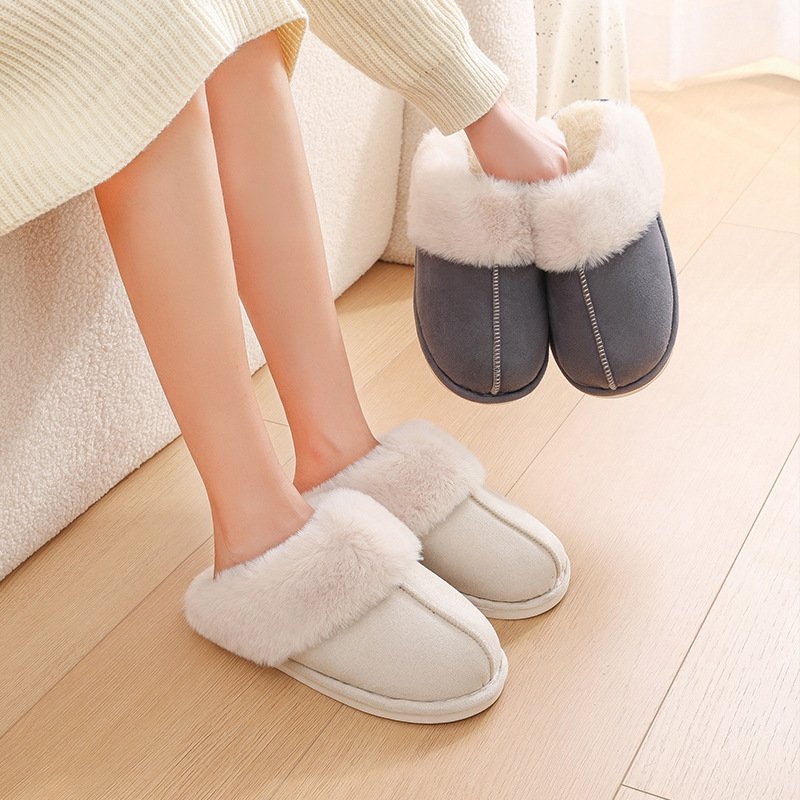 Winter Warm Plush Home Slippers Indoor Fur Slippers Women Soft Lined Cotton Shoes Comfy Non-Slip Bedroom Fuzzy House Shoes Women Couple - Image 3