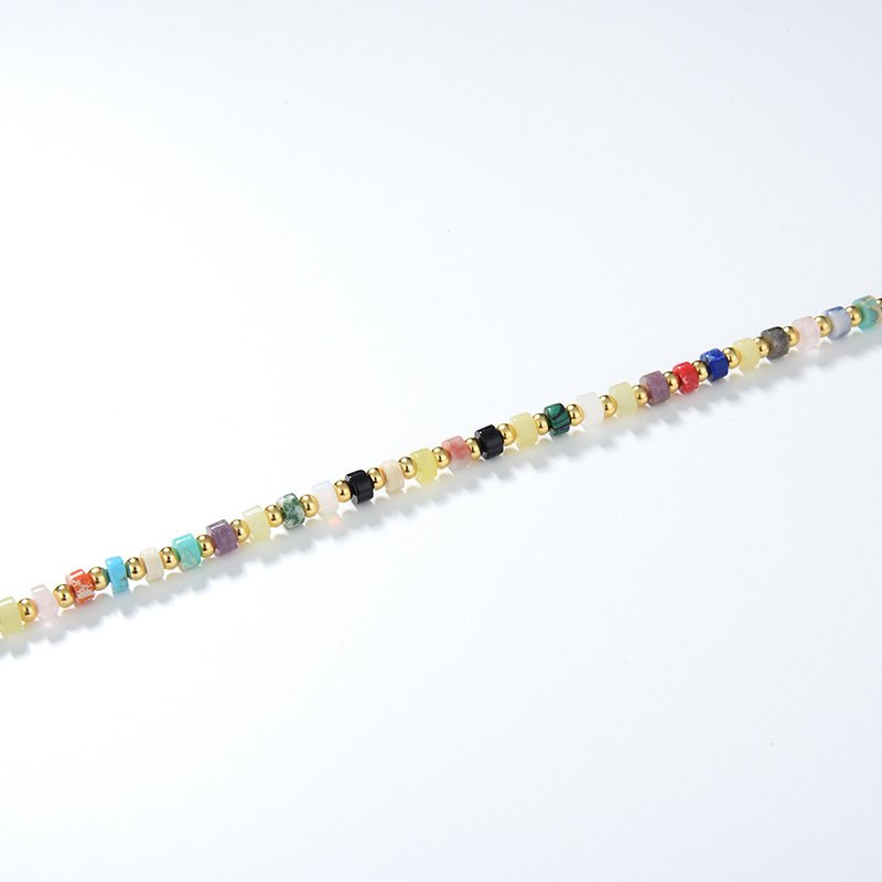 European And American Multi Gem Turquoise Shoushan Stone Necklace - Image 3