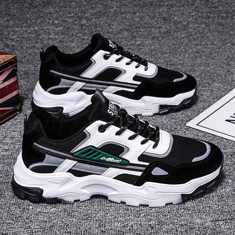 Black White Lace-up Sneakers Men Outdoor Breathable Csual Mesh Shoes Lightweight Running Sports Shoes - Image 9