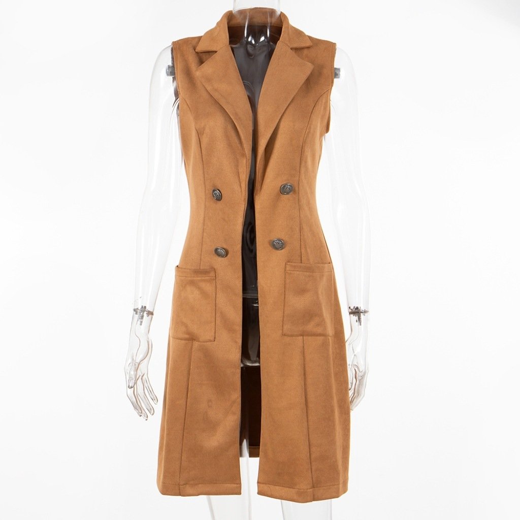 Fashionable Suede Slim-fit Retro Elegant Vest For Women - Image 7