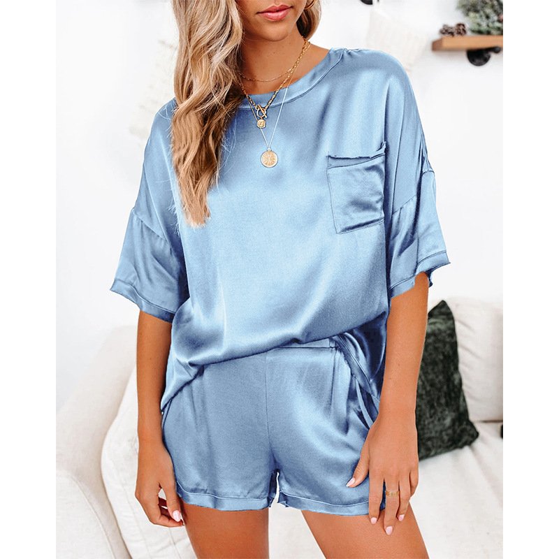 Pajama Set Short Sleeve Sleepwear Women Home Clothing - Image 2
