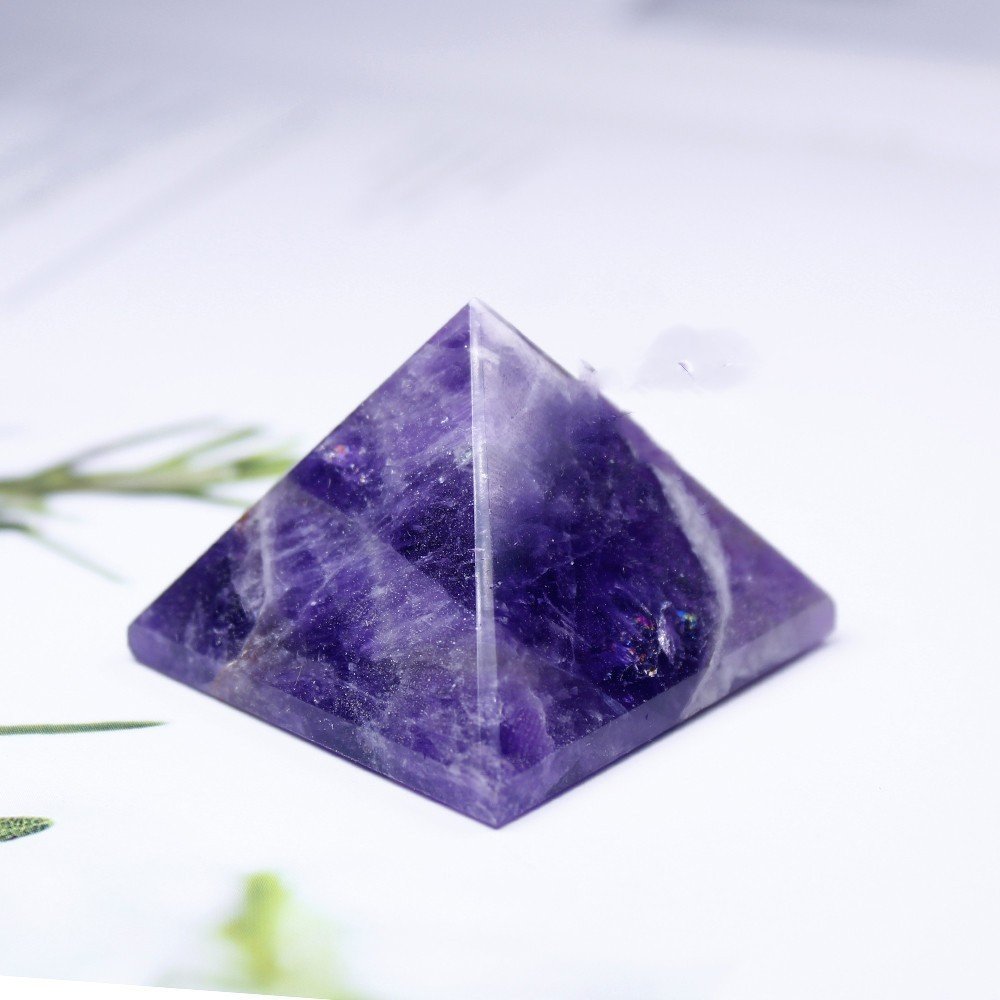 Natural Crystal Pyramid Ornaments Original Stone Polishing 3cm Colorful Gem Process - Image 8