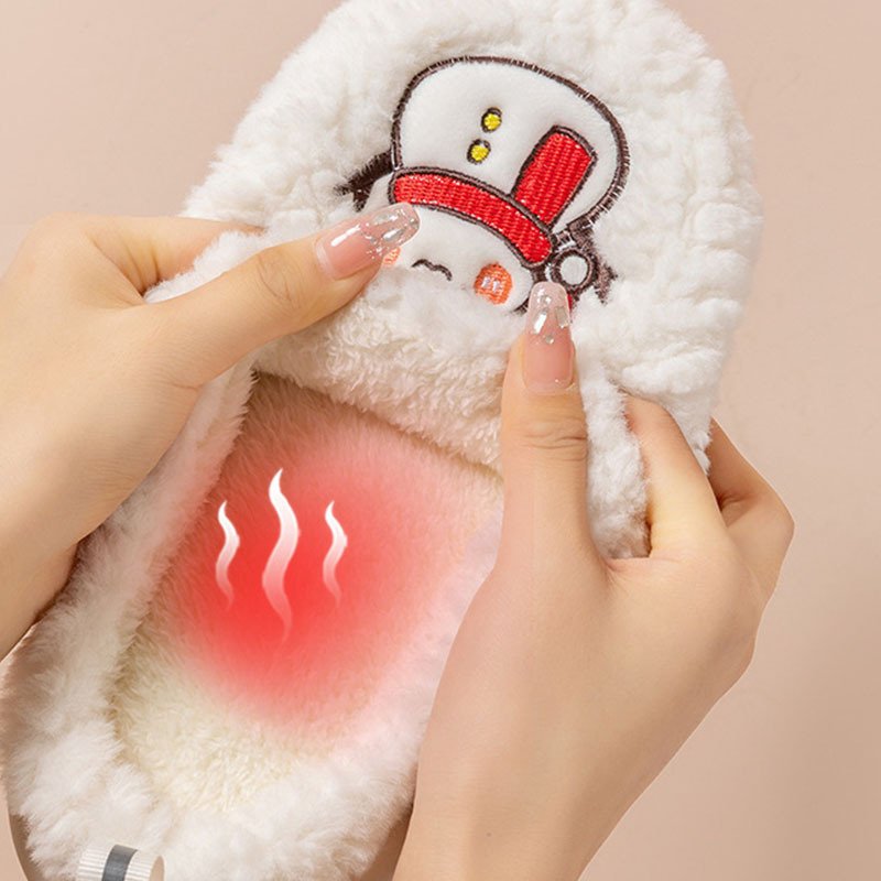 Cute Snowman Slippers Winter Indoor Household Warm Plush Thick-Soled Anti-slip Couple Home Slipper Soft Floor Bedroom House Shoes - Image 6