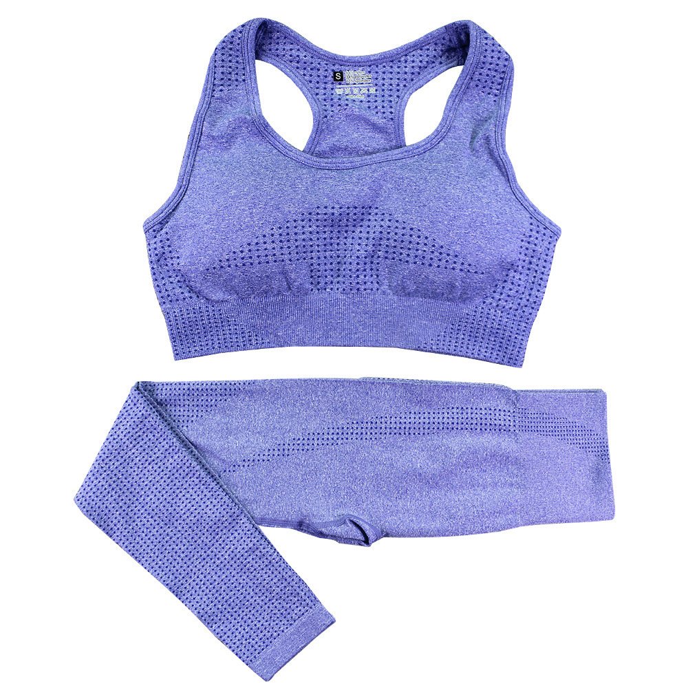 2PCS Seamless Yoga Set Women Tracksuit High Waist Leggings Workout Sportswear Gym Clothing Fitness Crop Top Sports Suits Gym Set - Image 9