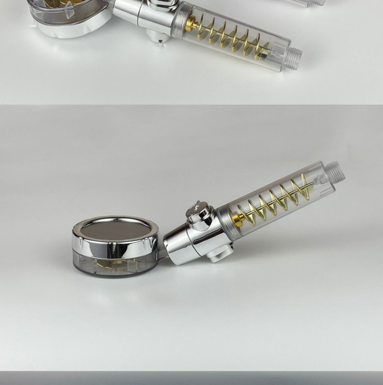 Internet Celebrity Small Waist Supercharged Shower Head Twin-turbo Pressurized Propeller Multifunctional Fan Shower Shower Head - Image 9