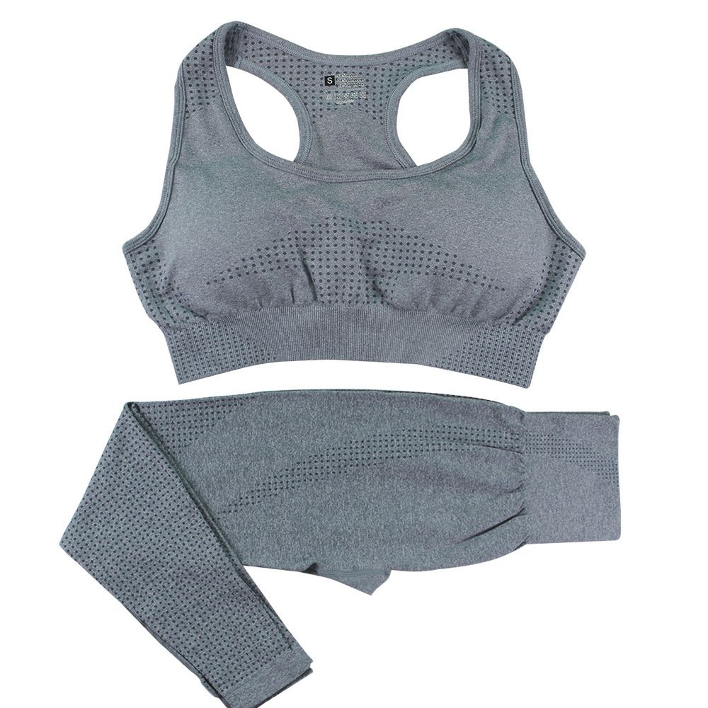 2PCS Seamless Yoga Set Women Tracksuit High Waist Leggings Workout Sportswear Gym Clothing Fitness Crop Top Sports Suits Gym Set - Image 5