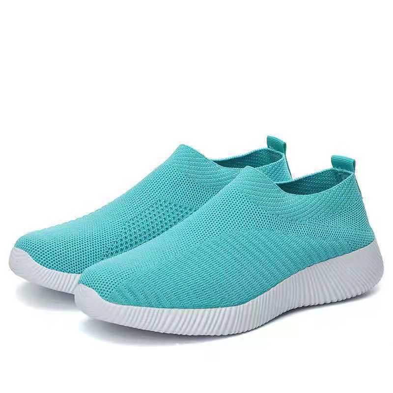 Flying Knit Sneakers Men's Mesh White Shoes Black Casual Sneakers - Image 8