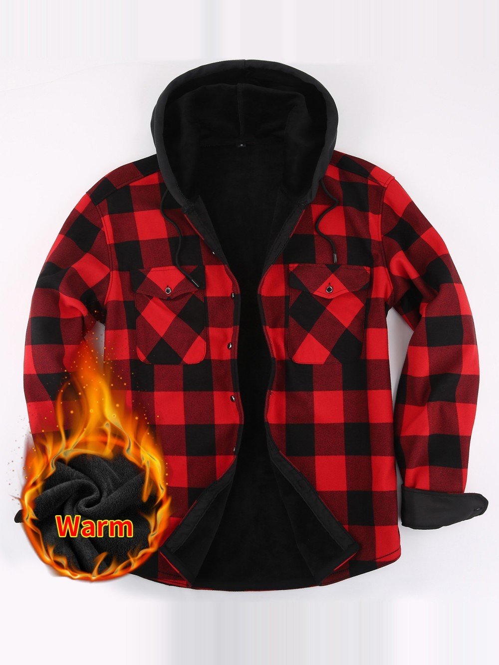 JM319 Hooded Fleece Shirt Jacket - Image 9