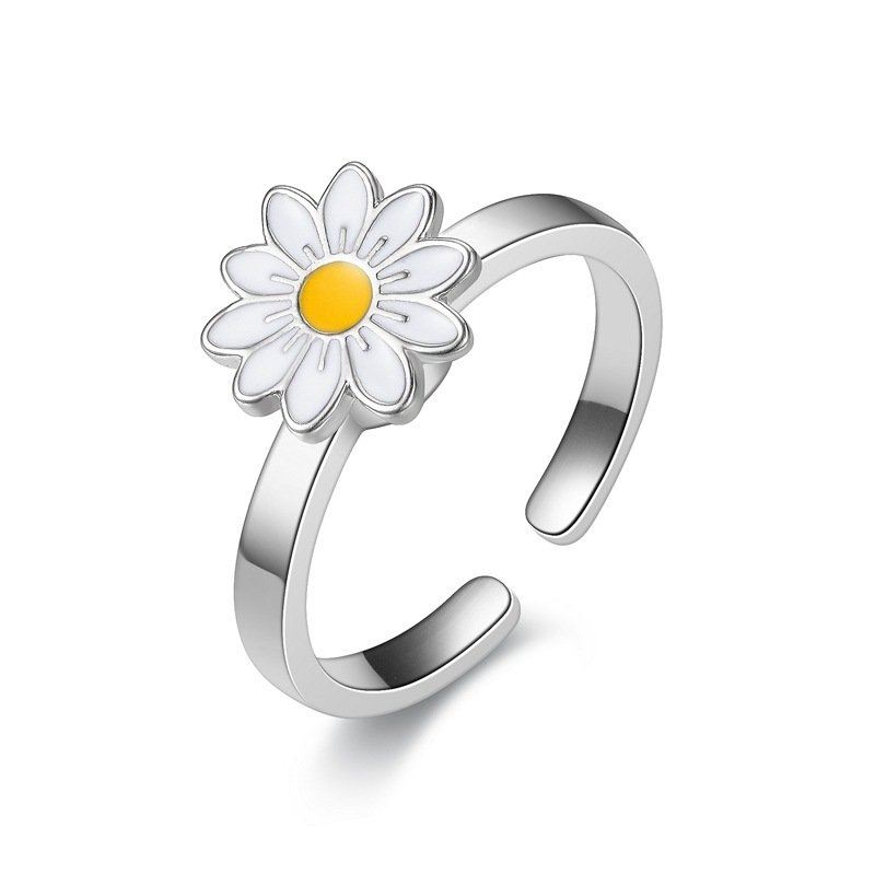 Turnable Rings Eyes Flowers Anxiety Rings For Women Fidget Spinner Ring Jewelry - Image 6