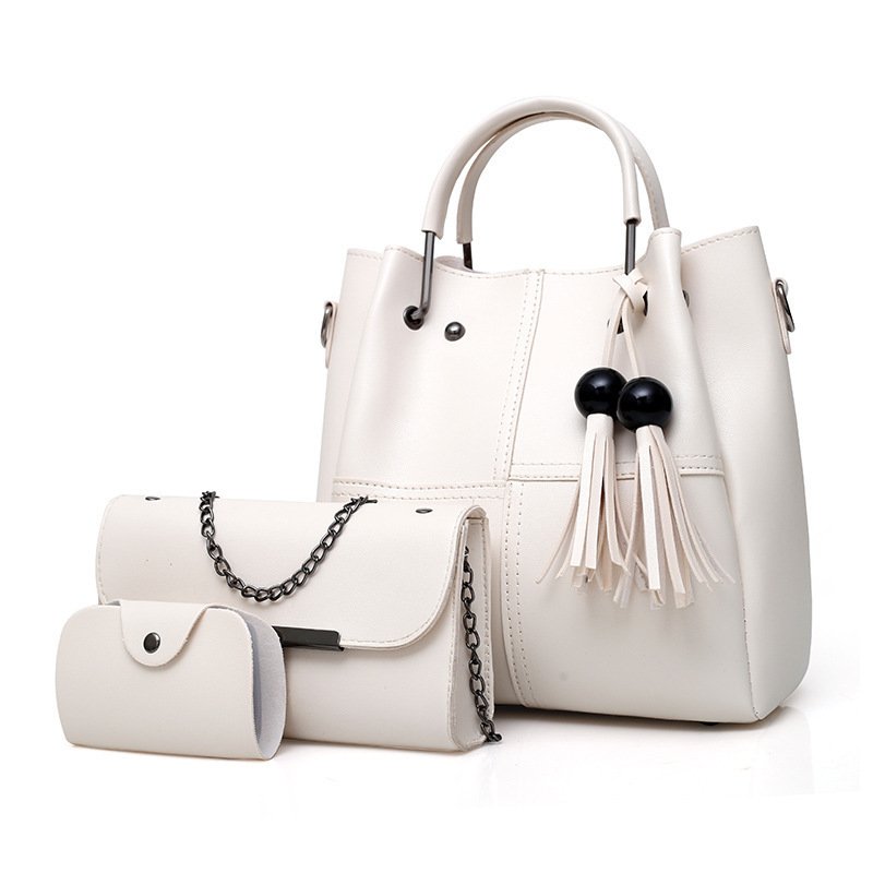 European and American fashion single shoulder Messenger bag ladies three-piece tassels mother bag - Image 6