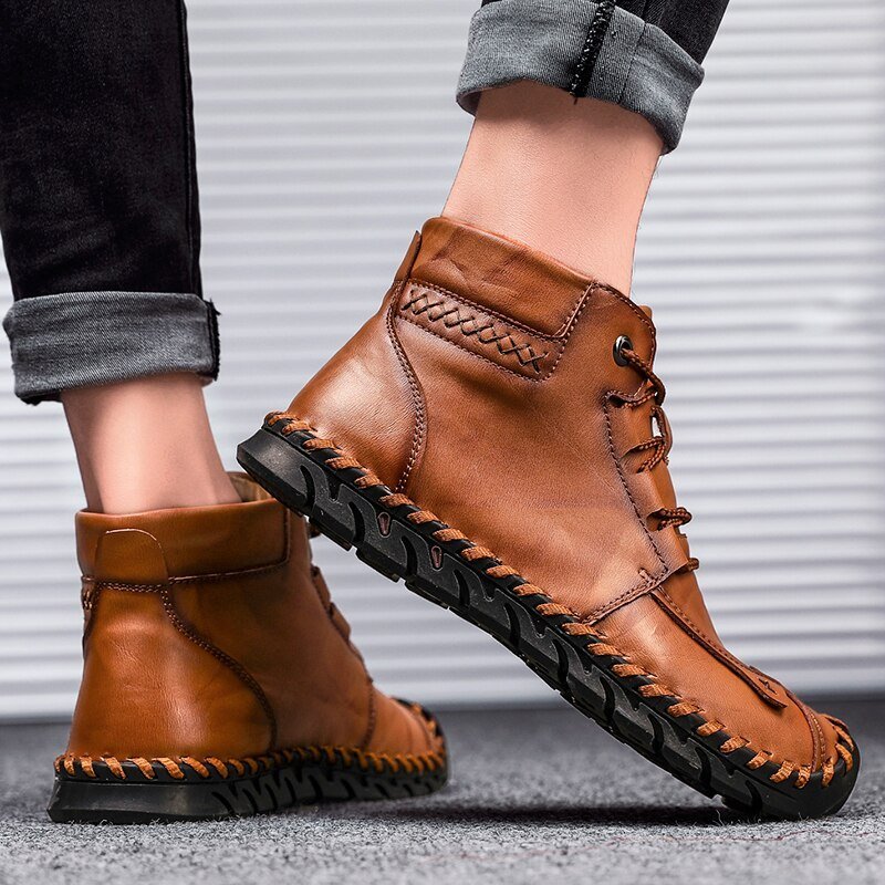 Leather shoes leather men casual shoes - Image 2