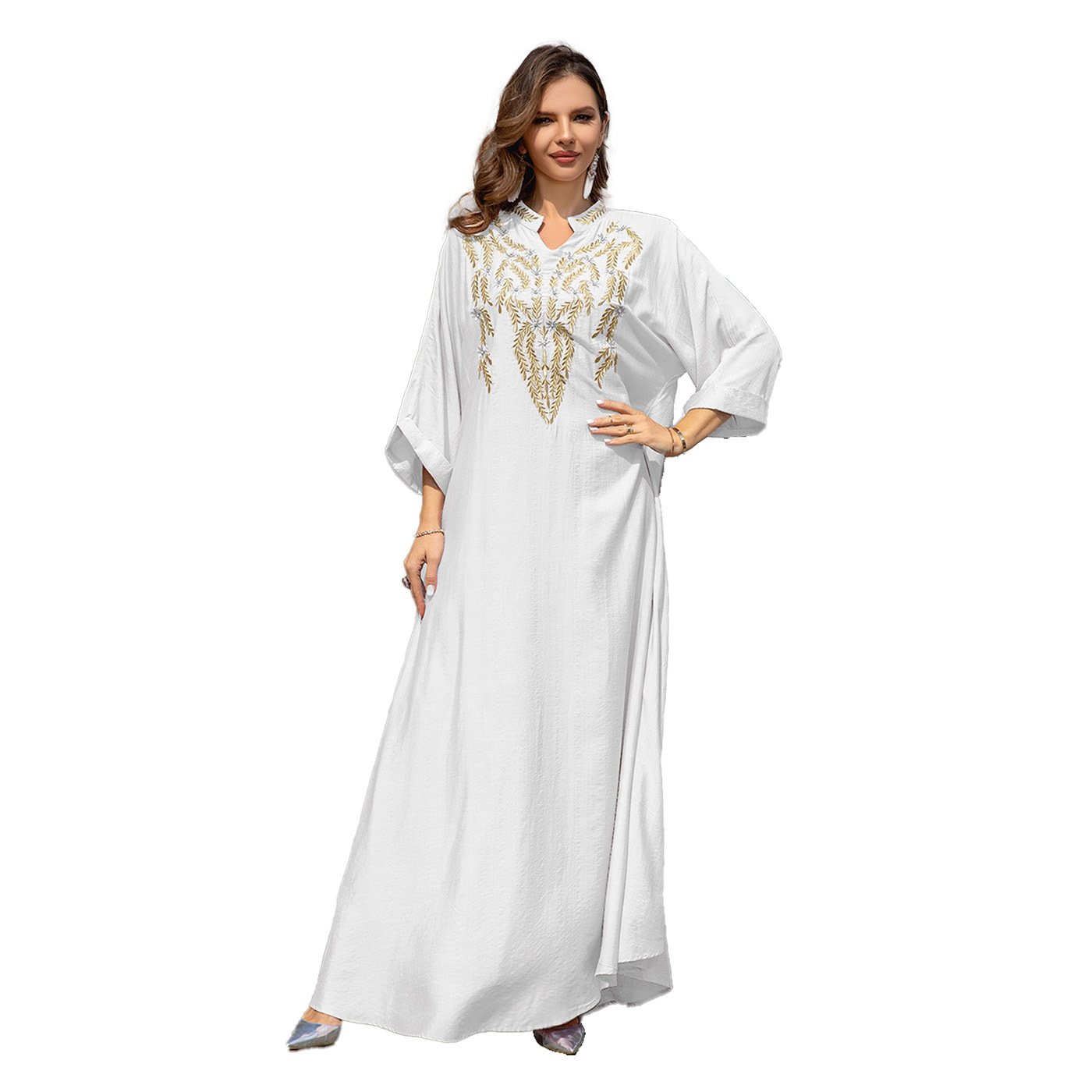 Muslim Women Embroidered Robe Dress - Image 7