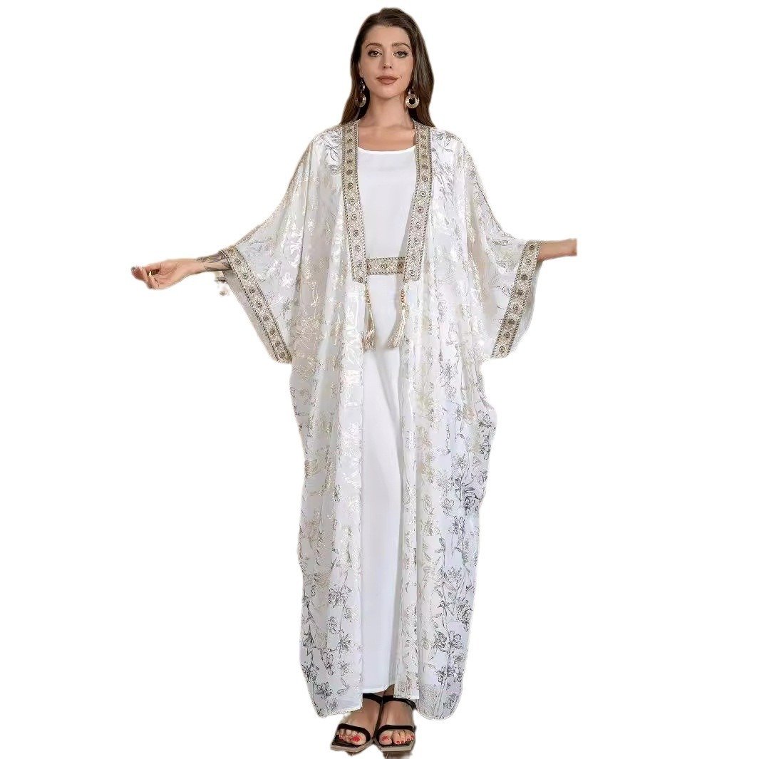 Muslim Women's One-piece Dress Bronzing Robe Abaya - Image 5