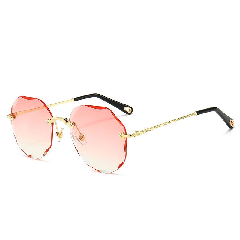 Polygonal Sunglasses Women Rimless Trimmed Sunglasses - Image 6