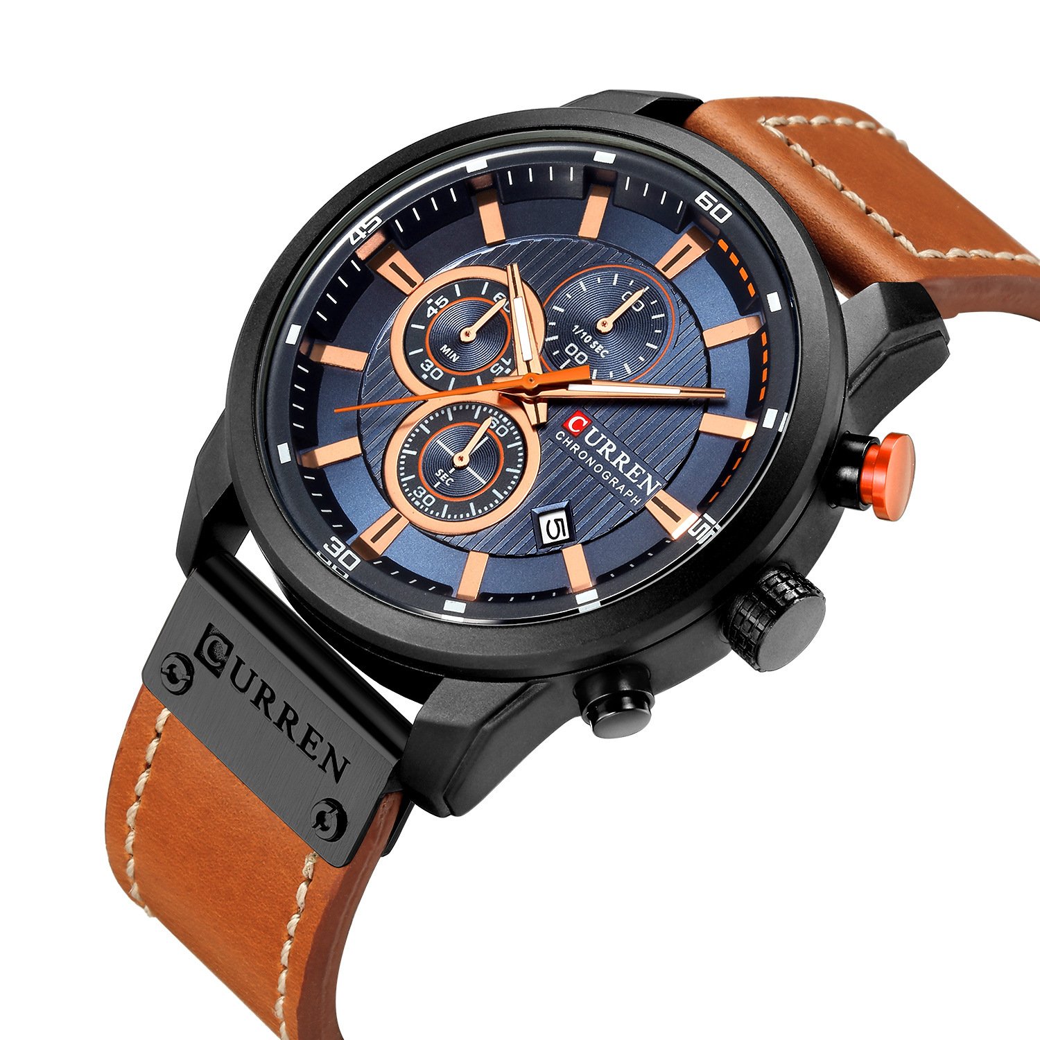 Men Waterproof Chronograph Sport Military Male Clock Top Brand Luxury Leather Man Wristwatch - Image 2