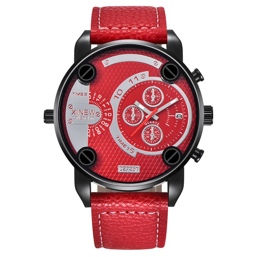 Mens Big Watches Fashion Leather Date Gifts Wristwatch - Image 9