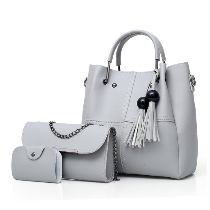 European and American fashion single shoulder Messenger bag ladies three-piece tassels mother bag - Image 4