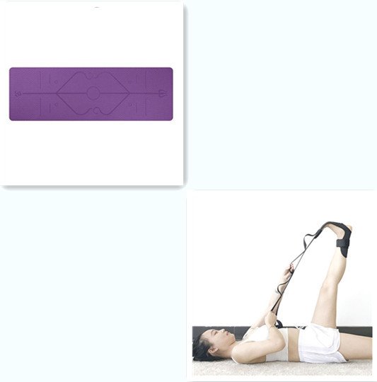 Non Slip TPE Yoga Mat Position Line Beginner - Image 6