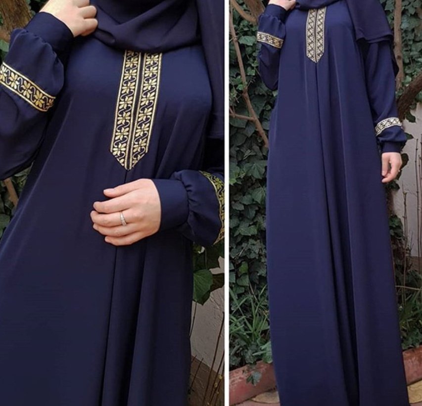 Women Plus Size Print Abaya Jilbab Muslim Maxi Dress - Image 4