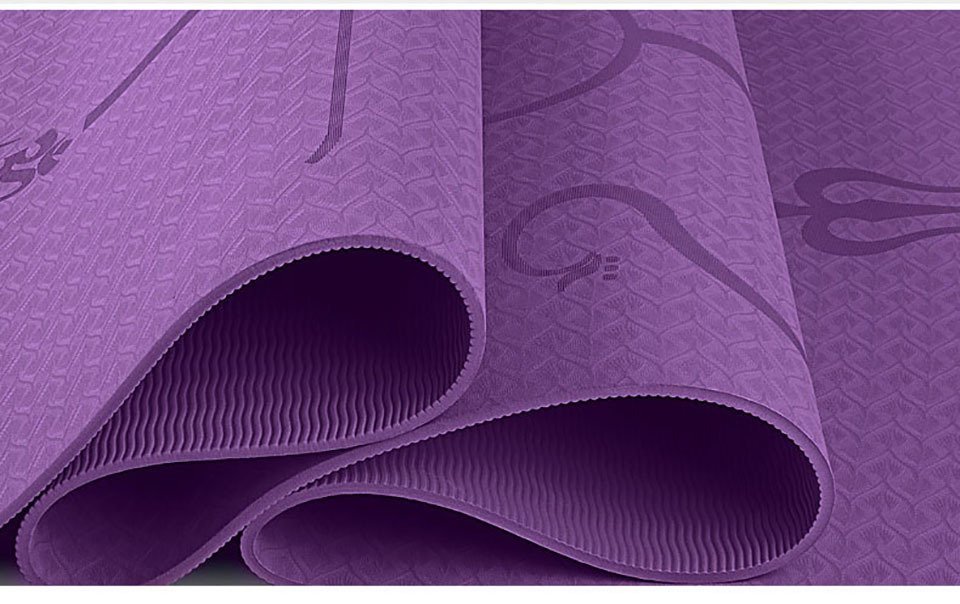 Non Slip TPE Yoga Mat Position Line Beginner - Image 3
