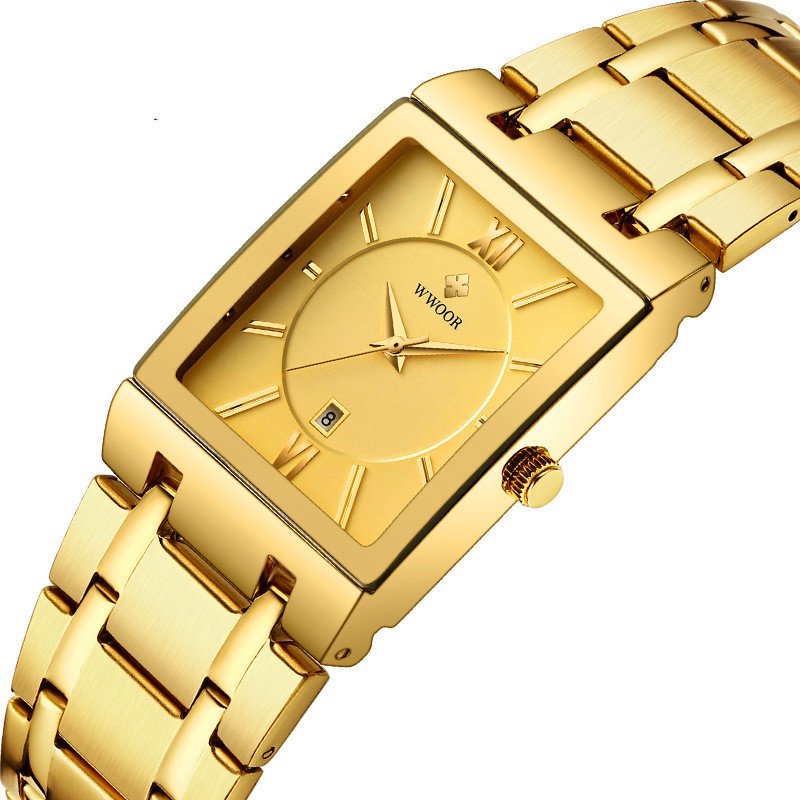 Square Wristwatch Steel Band Quartz Waterproof - Image 4