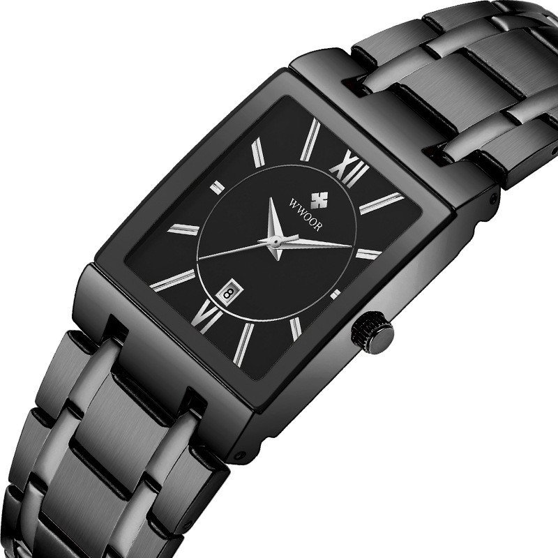 Square Wristwatch Steel Band Quartz Waterproof - Image 3