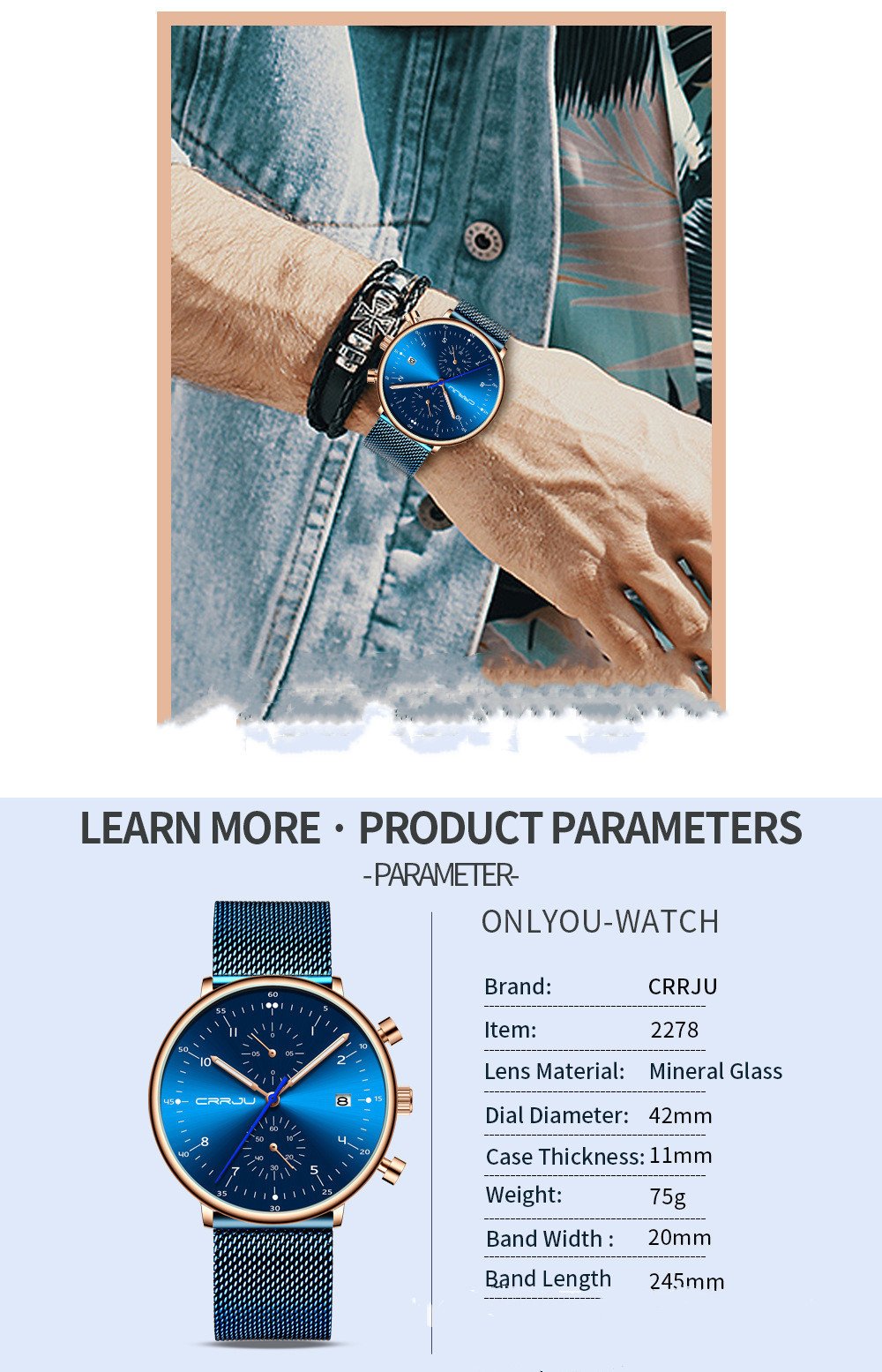 Mens Watch Top Brand Men Stainless Steel WristWatch - Image 7