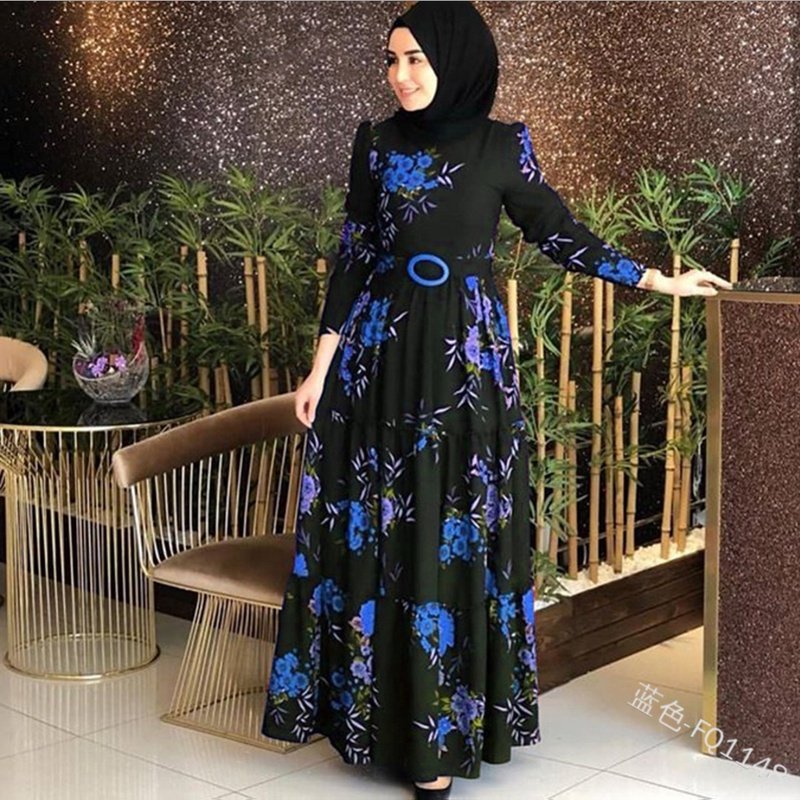 Women'S Printed Plus Size Muslim Dress 4Xl - Image 2