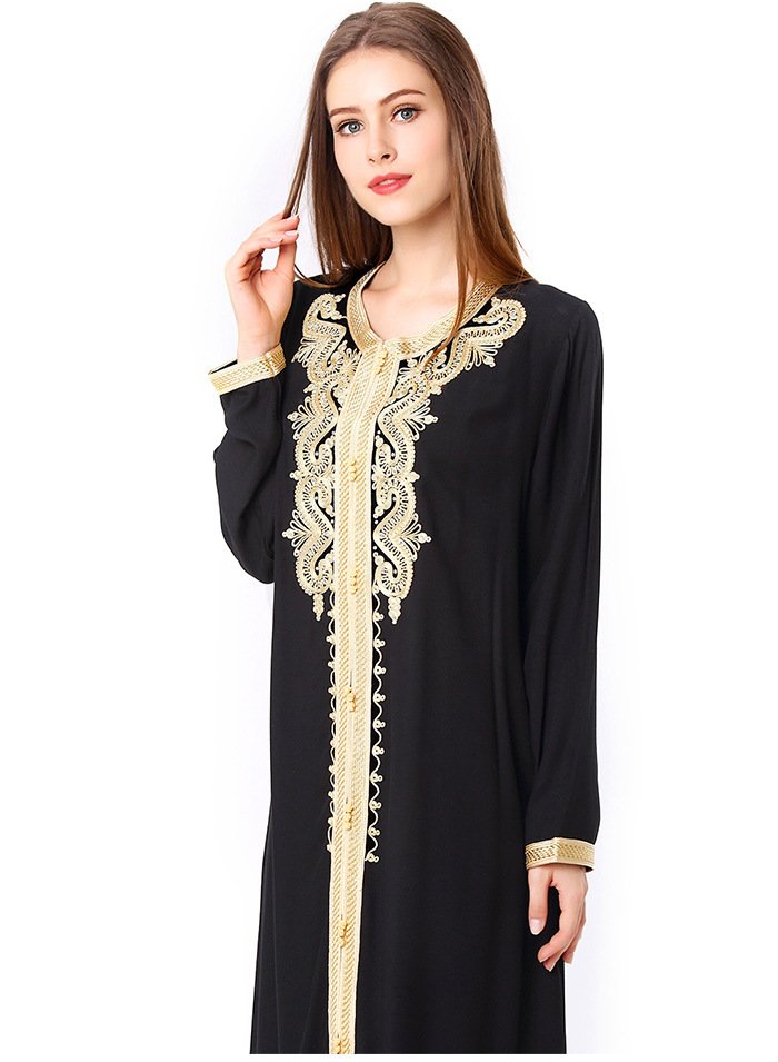 Muslim Embroidered Lace Dress Dress - Image 4