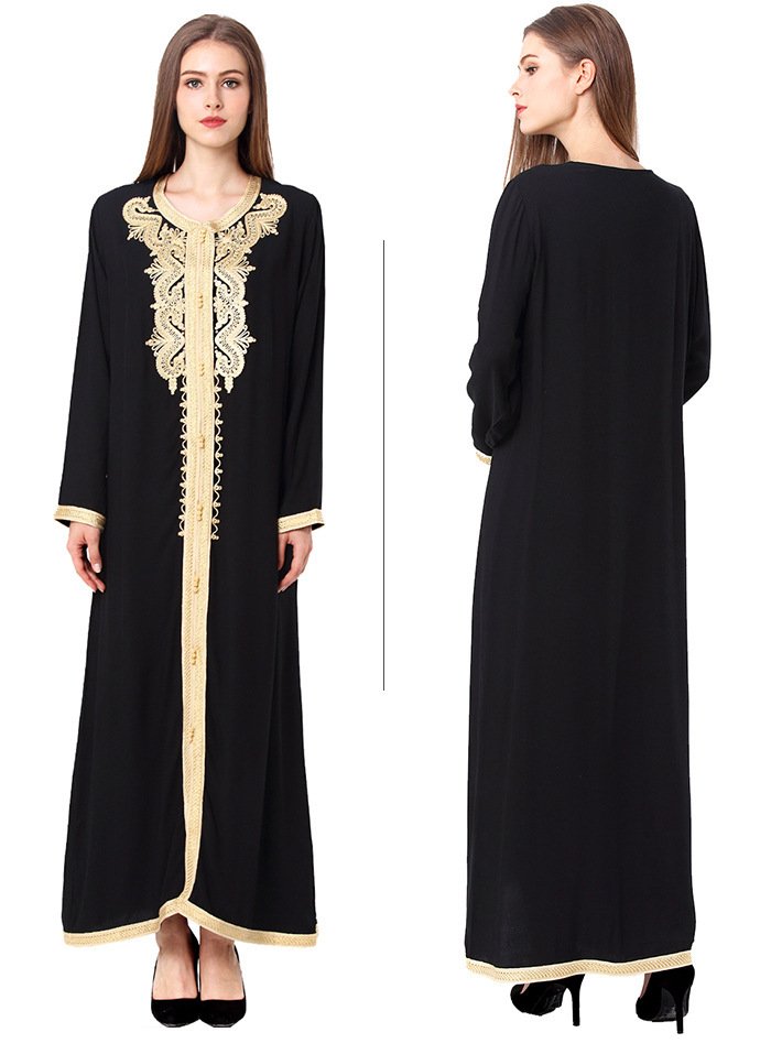Muslim Embroidered Lace Dress Dress - Image 5