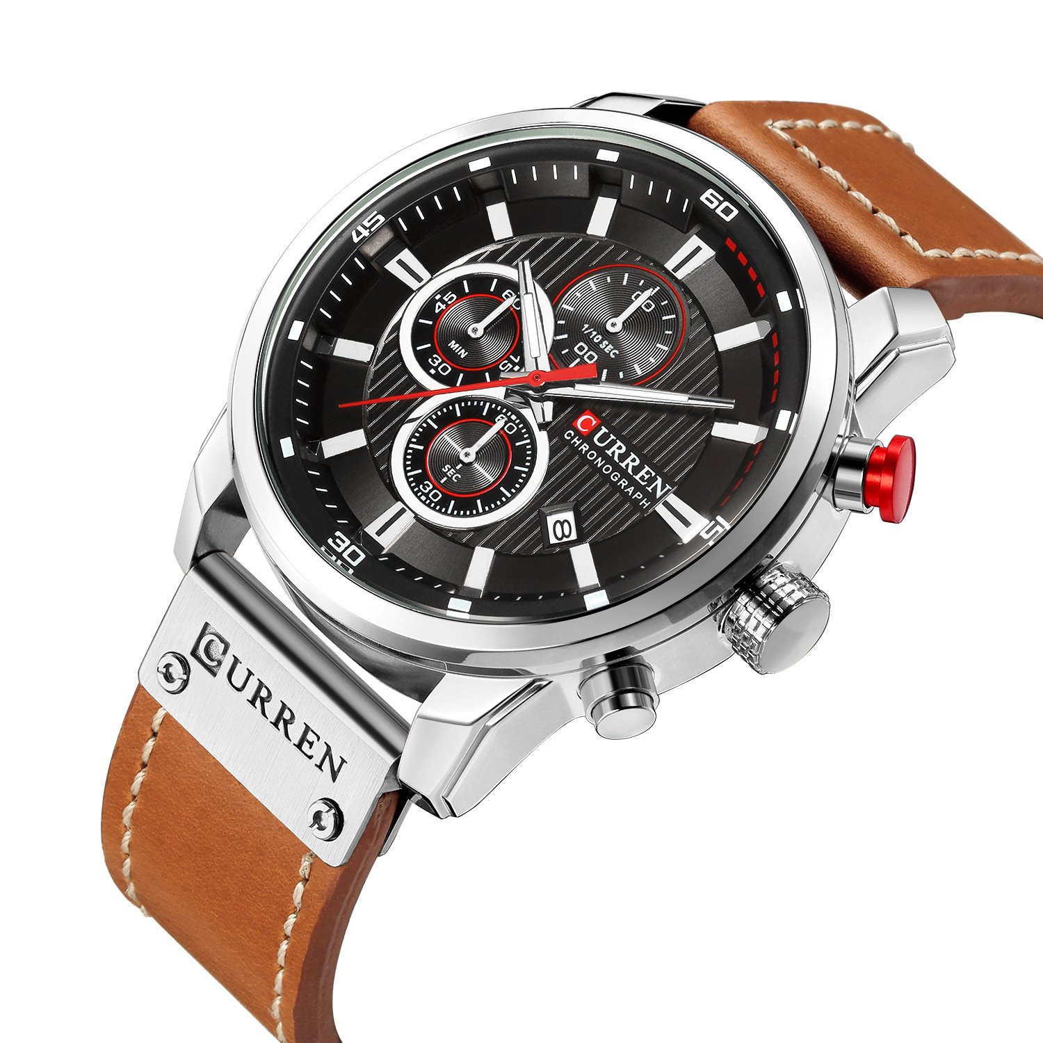 Men Waterproof Chronograph Sport Military Male Clock Top Brand Luxury Leather Man Wristwatch - Image 4