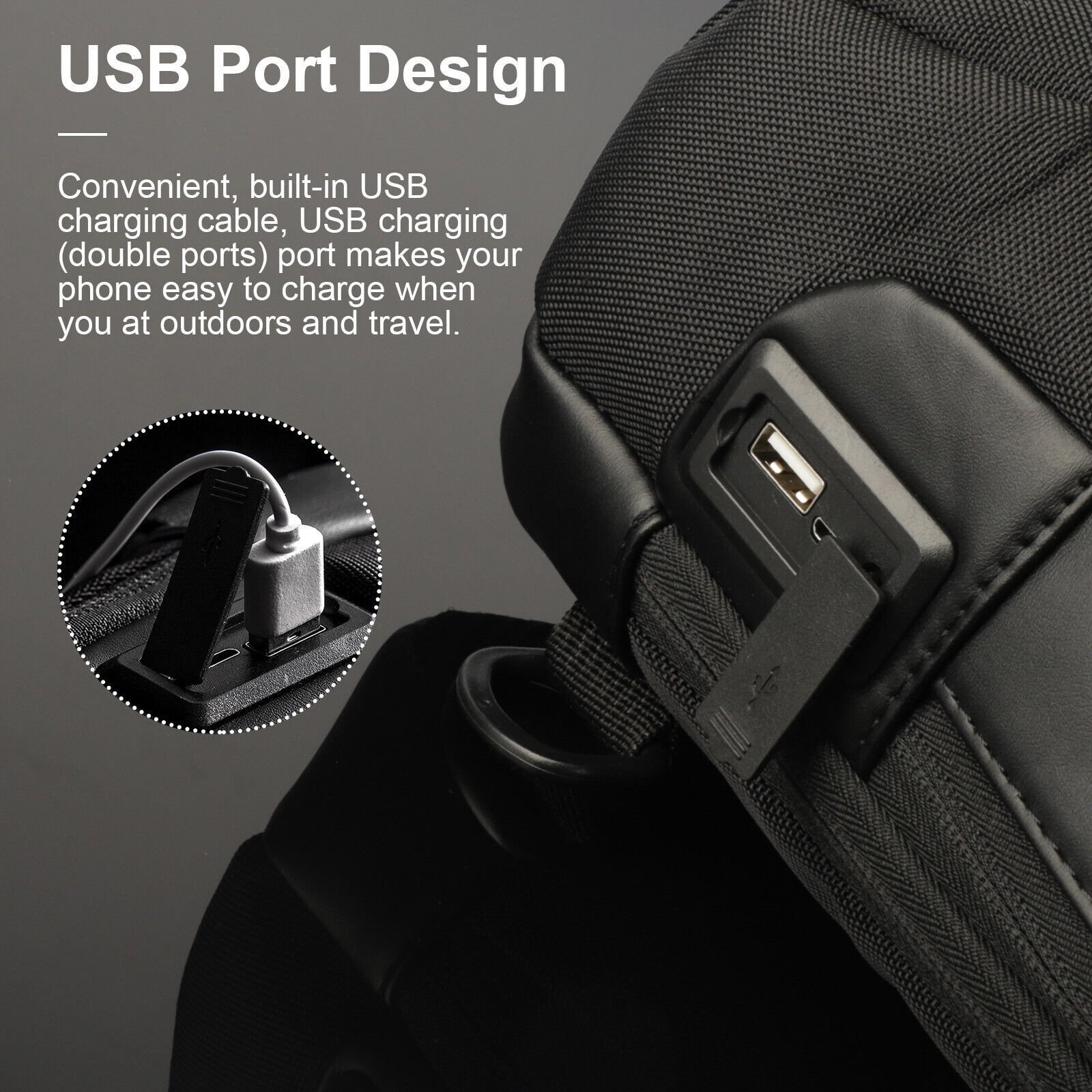 Men's Waterproof Oxford Multifunction Crossbody Bags Anti-theft Shoulder Bags Messenger Sling Chest Bag Pack For Male Sling Shoulder Crossbody Waterproof Anti-theft Chest Bag Backpack Pack USB - Image 7