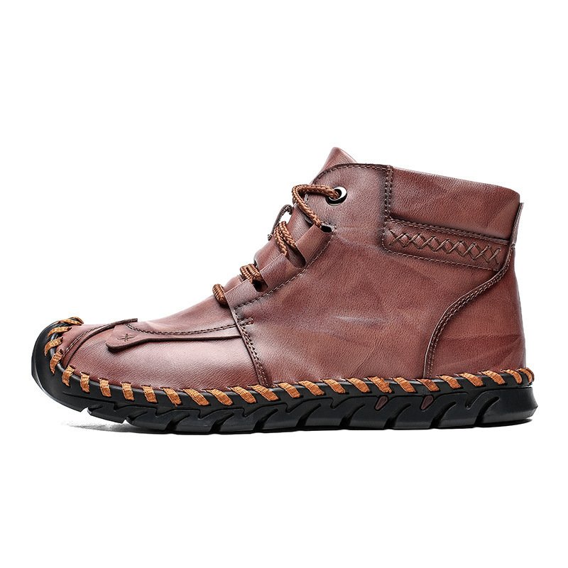 Leather shoes leather men casual shoes - Image 10