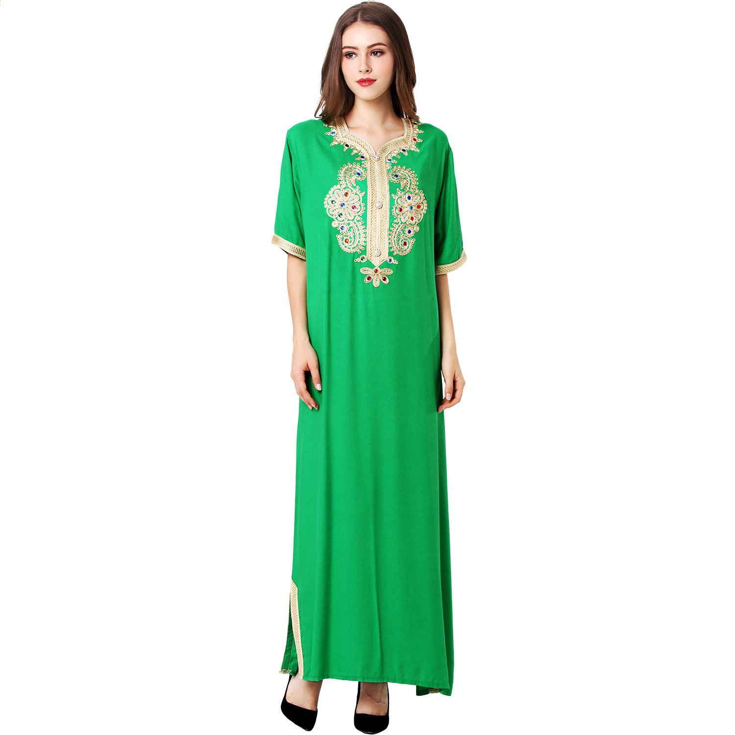 Middle East Muslim Women's Robe Short Sleeve Dress - Image 2