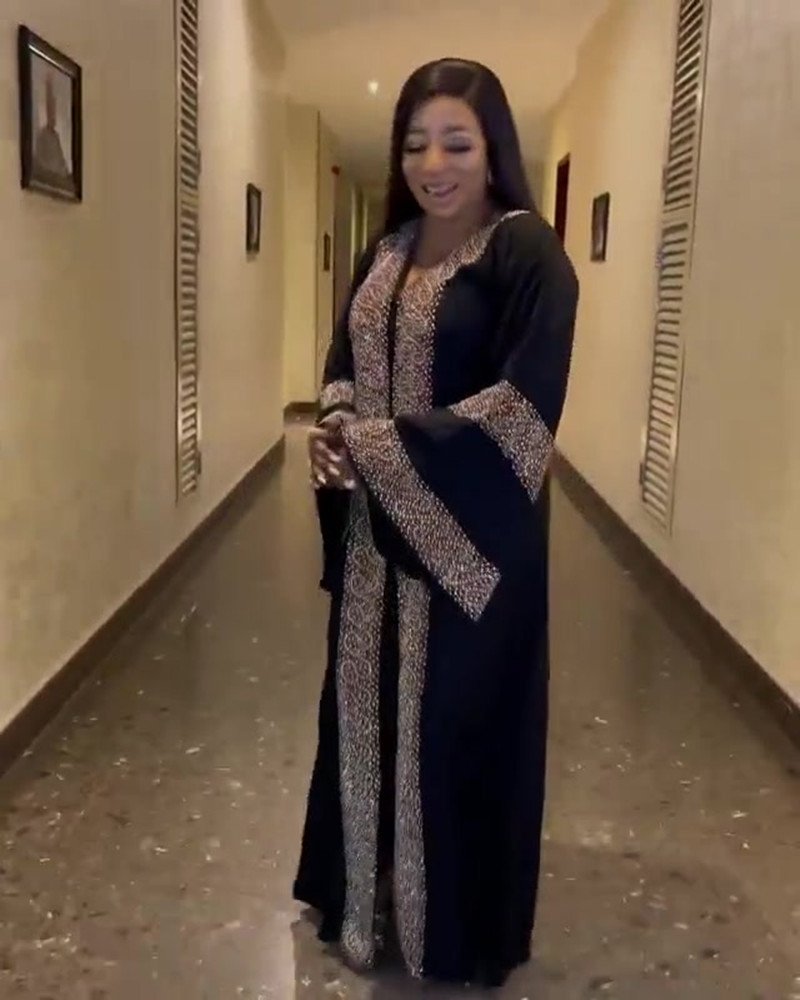 Women's Fashion Rhinestone Swing Dress Muslim Style Robe - Image 8