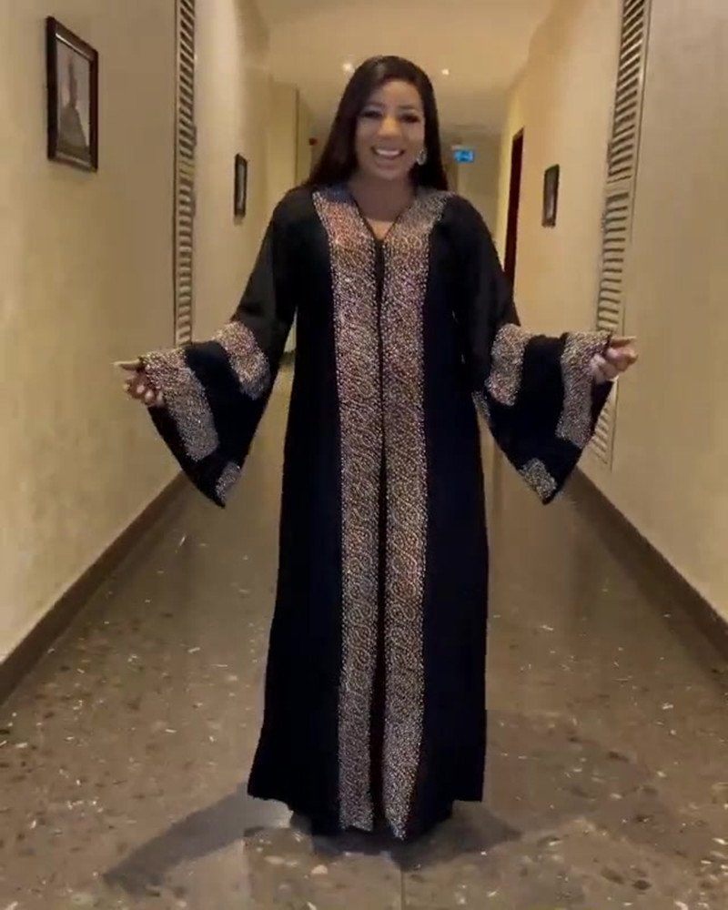 Women's Fashion Rhinestone Swing Dress Muslim Style Robe - Image 10