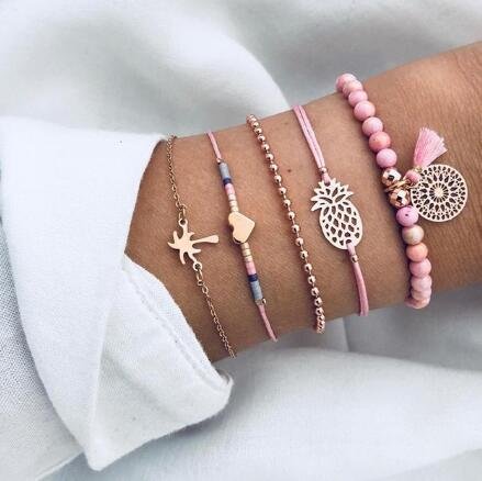 Bead Chain Bracelet Set Anklet - Image 2