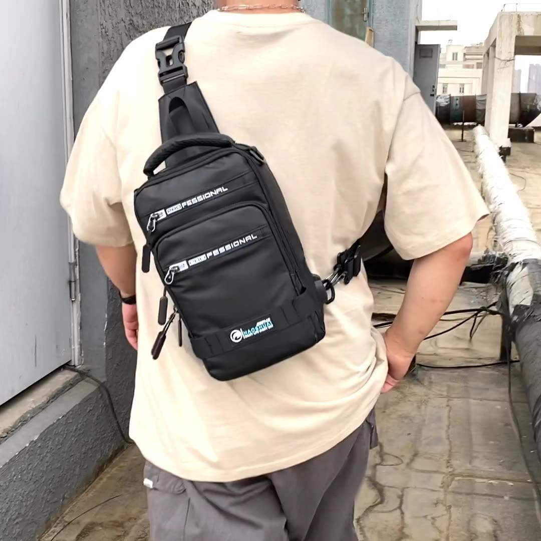 Multifunction Bags For Men Nylon Backpack Crossbody Shoulder Bag With USB Charging Port Chest Bags Pack - Image 5
