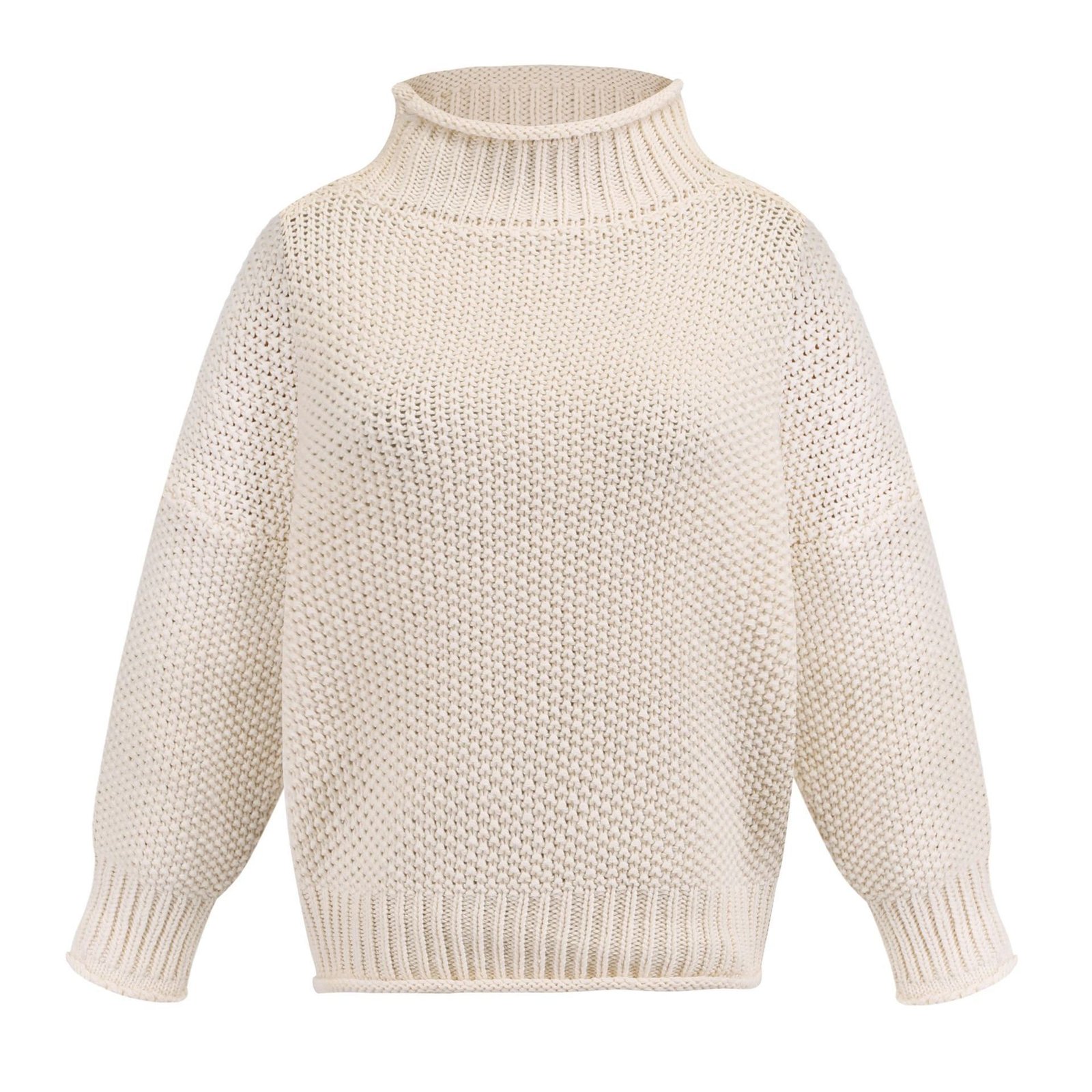 Solid Turtleneck Pullover Sweater Winter Fashion Casual Knitted Long-Sleeved Top Women's Clothing - Image 2