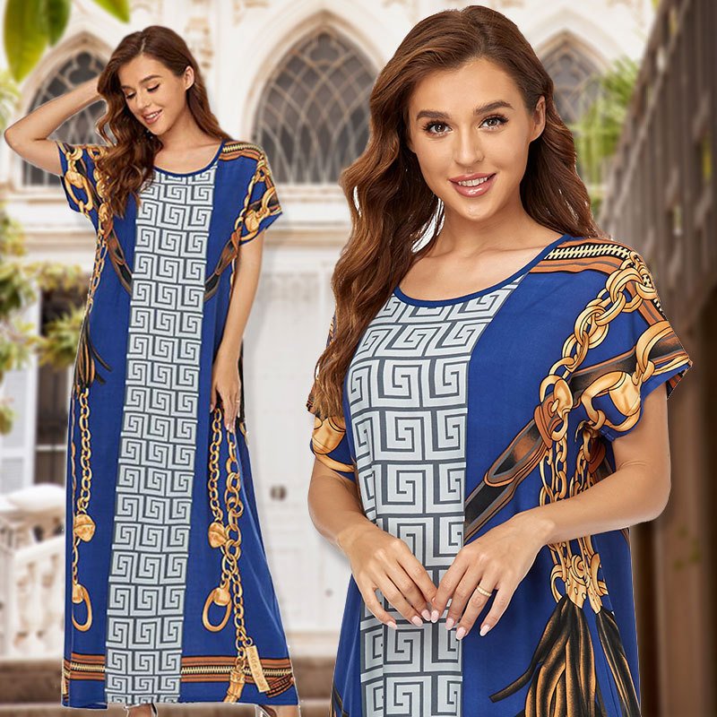 Women's Dress Muslim Short Sleeve Long Dress Dubai Plus Size - Image 5