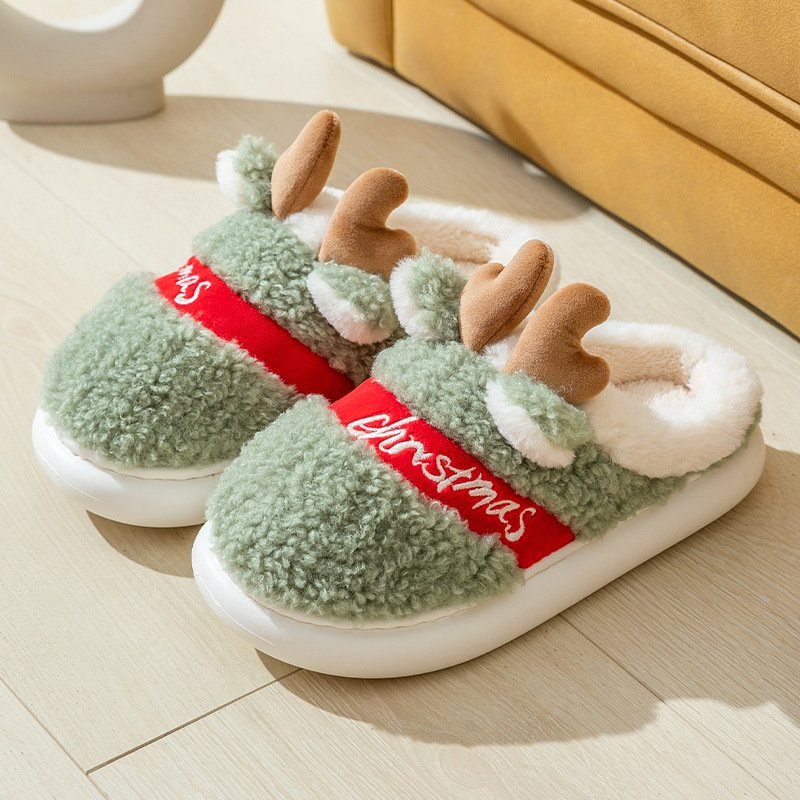 Christmas Shoes Winter Home Slippers Elk Soft Cozy Bedroom Slipper Slip On House Shoes - Image 10